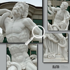 カスタム手彫りの大理石ラクーン像白大理石ラクーン彫刻古典的な像ヴィラパーク装飾 - Product Image 2