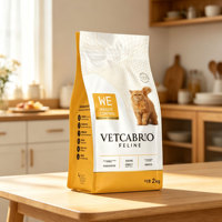 Sachet Doypack à fond plat et huit soudures latérales, 2kg 2.5kg 3kg, personnalisé, pour emballage d'aliments pour animaux de compagnie, friandises pour chats et chiens, en plastique