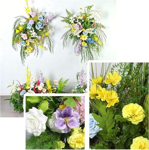 Décoration florale suspendue réaliste pour allée de mariage, arrangement floral en soie pour cérémonie, toile de fond de cérémonie, décoration d'hôtel - Product Image 3