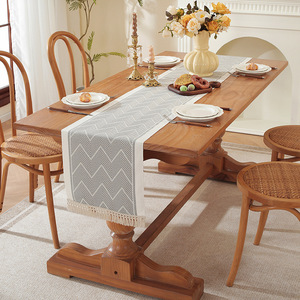 Cross-border American style table runner, light luxury high-end feel, imitation cotton and linen thickened tea towel, - Product Image 3
