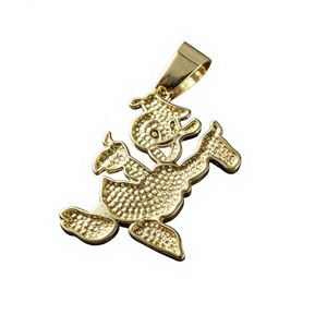 Collar con Colgante de Pato de Dibujos Animados Europeo y Americano al por Mayor, <span class=keywords><strong>Cadena</strong></span> Cubana de Aleación de Zinc Chapada en Oro Estilo Hip-Hop para Aniversario - Product Image 3