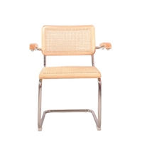 Vente en gros de chaises à accoudoirs en bois massif au design moderne et antique chaises de salle à manger rétro en rotin Cesca