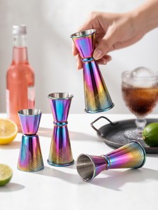 Jigger doseur de cocktail coloré en acier inoxydable 304, professionnel, avec graduations, pour bar, <span class=keywords><strong>mesure</strong></span> de liqueur, fabriqué en Chine - Product Image 3