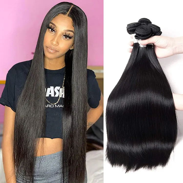 Guangzhou Black Friday Sales Natural Black Full And Silk Straight Virgin Brazilian Hair Weave