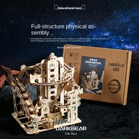 Puzzle éducatif tridimensionnel transfrontalier, modèle de circuit de billes, jouets en bois assemblés à la main, ornements haut de gamme