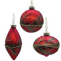 Vente directe usine – Boule de Noël en verre soufflé de 8 cm, haute qualité, couleurs vives, fabriquée à la machine, 3 couleurs, écologique, à suspendre