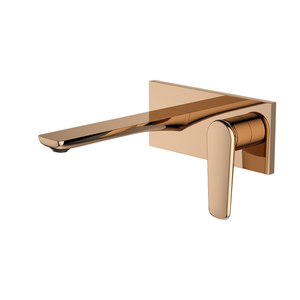 Grifo de lavabo de pared, 67003, 670 Round, cromo/negro mate/oro cepillado/oro rosa, monomando, instalación oculta - Product Image 4