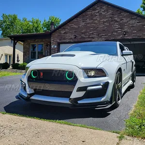 ชุดแต่งมุมกันชนหน้ารถยนต์สไตล์ GT500 จำนวน 2 ชิ้น สำหรับ Ford Mustang ปี 2015-2021 สปอยเลอร์วิงเล็ตแบบแยกส่วน  รุ่น W AMPP สีดำด้าน ปี 2020 - Product Image 3