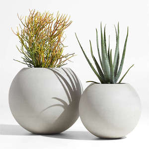 Pot de fleur en <span class=keywords><strong>céramique</strong></span> de ciment de planteur <span class=keywords><strong>extérieur</strong></span> d'intérieur de forme de boule unique pour le <span class=keywords><strong>cactus</strong></span> succulent - Product Image 1