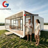 Maison Modulaire Préfabriquée Apple Pod de 20 et 40 pieds en Chine, Tiny House Mobile en Verre avec Terrasse Étanche et Drainage