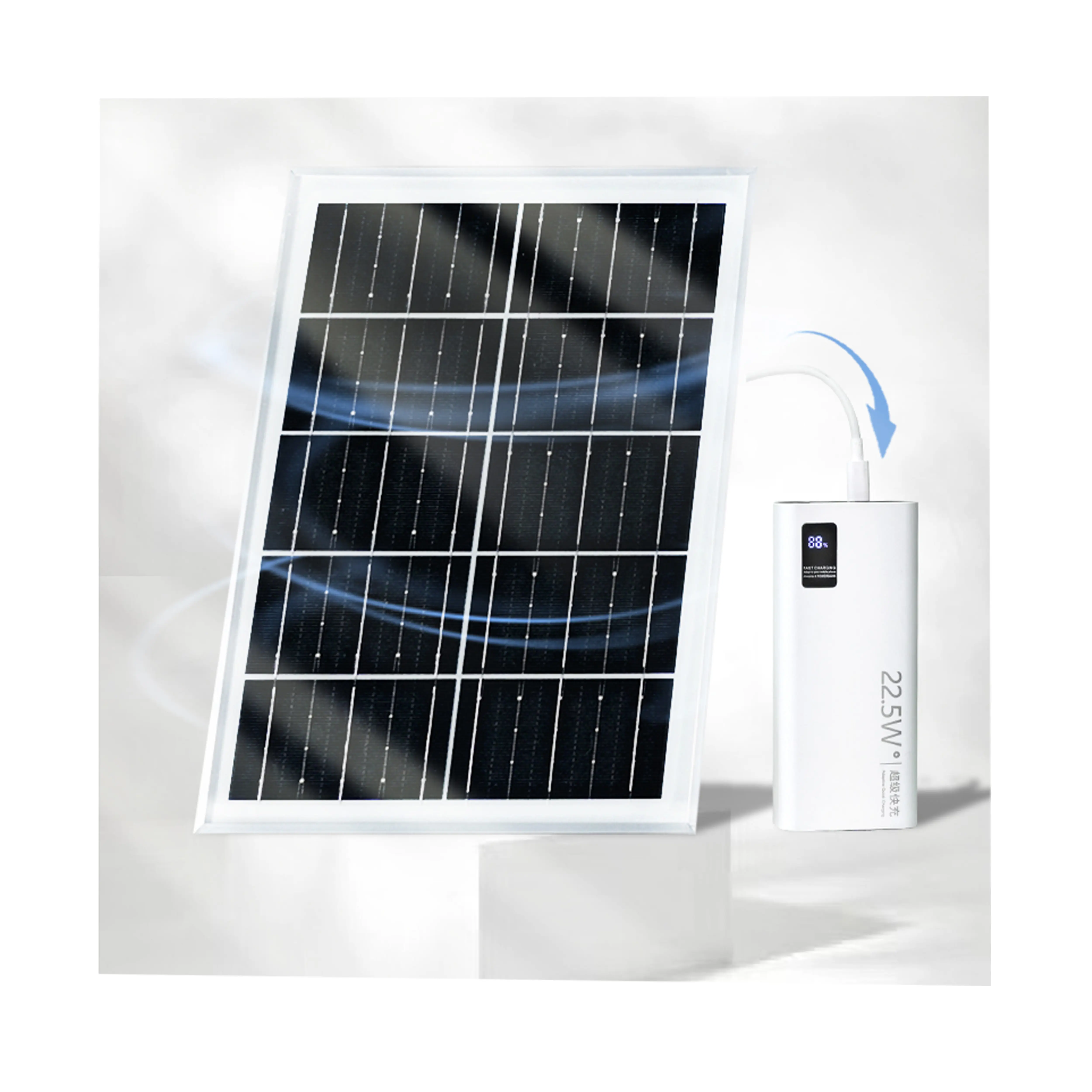 2023 חם למכירה חיצוני נייד פאובנק נייד מטען סולארי 20000mah בנק כוח סולארי עבור טלפון סלולרי