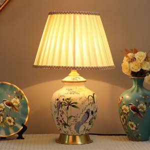 新中式花鸟高颜值客厅书房台灯，2023年美式复古装饰 - Product Image 2