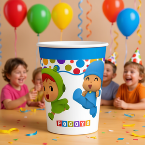 Pocoyo Children's Disposable <b>Paper</b> Cup 250Ml Cartoon <b>Pattern</b> Party Use 80-100 Pcs Pack - Product Image 4