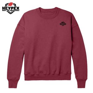 100% coton sweat-shirt hiver imprimé uni teint avec finition brossée - Product Image 5