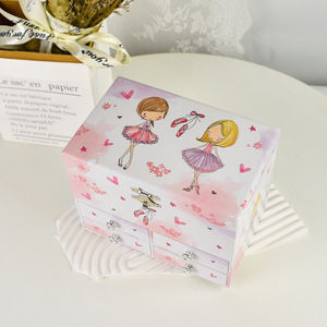 Vendita calda portagioie da bambina di lusso portagioie per bambini graziosi cassetti in legno portagioie per gioielli per bambini - Product Image 2