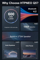 Mini Proyector Q5 + Soporte HTP, Nuevo, Android WiFi Full HD 4K LED, Cine en Casa, Enfoque Automático, Portátil