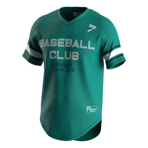 Kaus Baseball Jepang pria bordir kustom kaus bisbol kerah V seragam pria - Product Image 1
