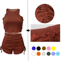 Ensemble court deux pièces personnalisé pour femme, survêtement athleisure, tenue de sport, vêtements d'été pour femme, 2 pièces, ensembles pour femme