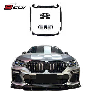 CLY G06 kit corpo nero per <span class=keywords><strong>BMW</strong></span> <span class=keywords><strong>X6</strong></span> G06 aggiornamento black knight diffusore labbro anteriore gonna laterale griglia tubo di scarico ali 2019 2022 - Product Image 1