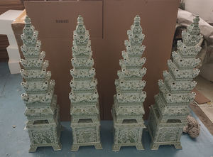 अरबिक सिरेमिक पेगोडा नीला और सफेद चीनी मिट्टी के बरतन क्रिसमस के पेड़ - Product Image 5