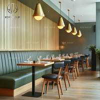 Meubles modernes Ron Group, table carrée en bois massif, chaise rembourrée personnalisée, banquette en cuir capitonnée pour restaurant