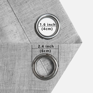 Rideau de salon à œillets haut semi-occultant lin épais léger transparent écologique anti-poussière toutes saisons Style américain réduisant - Product Image 4