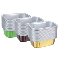 Boîte à repas en aluminium longue, chauffable au four, pour friture, cuisson au four, boîte à durian, boîte à gâteau au fromage, boîte rectangulaire, capacité de 200 ml