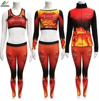 Normzl crop top dansa setelan olahraga cheerleader kustom jaket legging bra pemanasan setelan sublimasi seragam latihan Anak