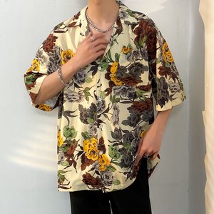 Chemise Hawaïenne Unisexe à Manches Courtes en Tissu Glacé <span class=keywords><strong>pour</strong></span> l'Été, Motif Floral, Idéale <span class=keywords><strong>pour</strong></span> les Vacances (Dropshipping) - Product Image 4