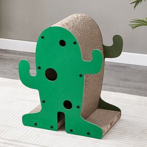 แผ่นลับเล็บแมวสัตว์เลี้ยงแบบสองด้านประกบกันเป็นคลื่นกระดาษลูกฟูกหลายชั้นแคคตัสแคร็กเกอร์สำหรับแมว - Product Image 6