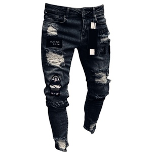<span class=keywords><strong>Jeans</strong></span> da <span class=keywords><strong>Uomo</strong></span> Slim con Strappi Ricamati, Pantaloni Casual Sottili in Denim, Classici da Giovane, per Jogging - Product Image 3