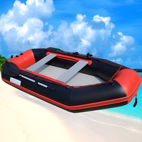 Bateau pneumatique en PVC avec plancher en aluminium, design pliable, quille en V, épaisseur 0,9 mm, capacité 3-7 personnes, charge maximale 280 kg, prêt pour la dérive 1
