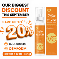 Spray Bucal Probiótico con Vitamina C, 20 ml, Tamaño Viaje, Sabor a Menta, Refrescante Bucal, Listo para Enviar