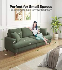 Fournisseur de canapé en Chine canapés verts extra profonds 3 sièges canapés confortables en velours côtelé siège d'amour surdimensionné moderne pour le salon - Product Image 5