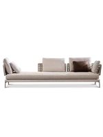 Meubles de jardin modernes et luxueux ensemble de canapés en rotin ensemble de meubles d'extérieur en osier avec coussin canapé en corde