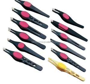 Hot Sales Stainless Steel Slant Tip Lash Tweezers Eyebrow Tweezers