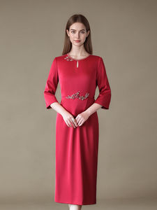 <span class=keywords><strong>Robe</strong></span> midi <span class=keywords><strong>chic</strong></span> à taille perlée, <span class=keywords><strong>robe</strong></span> <span class=keywords><strong>de</strong></span> soirée formelle grande taille, <span class=keywords><strong>robe</strong></span> <span class=keywords><strong>de</strong></span> soirée, manches 3/4, tenue <span class=keywords><strong>pour</strong></span> invité <span class=keywords><strong>de</strong></span> mariage, <span class=keywords><strong>mère</strong></span> <span class=keywords><strong>de</strong></span> <span class=keywords><strong>la</strong></span> <span class=keywords><strong>mariée</strong></span>, taille L-5XL - Product Image 2