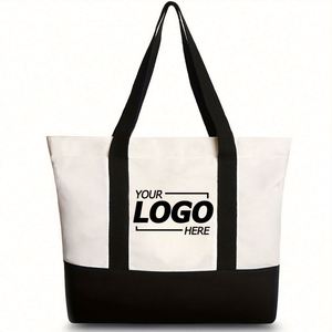 กระเป๋าผ้าแคนวาสพิมพ์ลายการ์ตูนคลาสสิกแบบกำหนดเอง พร้อมปักชื่อย่อสำหรับผู้หญิง ของขวัญส่วนตัวสำหรับฤดูร้อน - Product Image 1