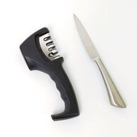 Aiguiseur de couteaux et de ciseaux de cuisine à 4 emplacements, aiguiseur à 4 étapes, outil d'affûtage manuel professionnel pour couteaux et ciseaux en acier