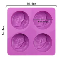 Moules en silicone pour la fabrication de savon à la main 4 moules en silicone ronds double face pour savon à la main, moules en plâtre, moules à gâteaux en silicone