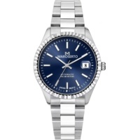 MAROSERTO Montre d'affaires bicolore pour homme, cadran brun foncé, bracelet en acier étanche 100M 316L ETA F06.115