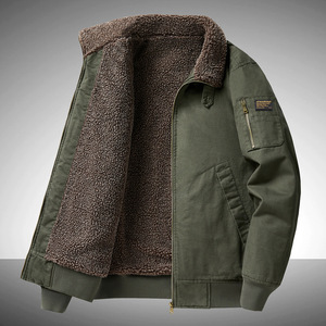 Giacca da Lavoro Invernale per Uomini Maturi, 100% Cotone Pesante Foderato in Pile, Collo a Punta, Vestibilità Comoda, Isolata - Product Image 4