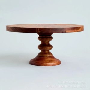 Base Redonda para Pastel de Madera Maciza, Hecha a Mano, Decoración para Mesa de Fiesta de Cumpleaños - Product Image 1