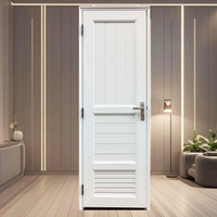 Porte de salle de bain intérieure en PVC blanc imperméable à prix de gros pour villa