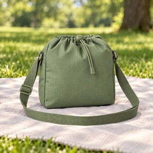 Mini <b>Bag</b> Ripstop Nylon Drawstring Crossbody <b>Bag</b> with Toggle Women Lightweight 20x16cm Custom Logo - Product Image 1
