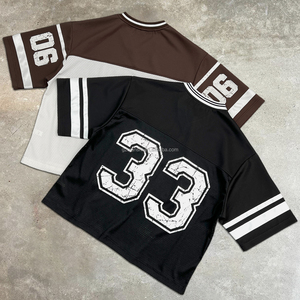 Camisetas de fútbol estampadas de gran gramaje al por mayor, camiseta casual de diseñador de verano, camiseta extragrande personalizada para hombre - Product Image 2