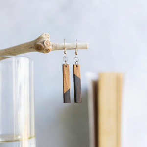 Boucles d'oreilles en bois, matériau naturel, faites à la main, bijoux fantaisie légers, accessoires pour femmes, pour la vente en gros aux boutiques et la fabrication de bijoux - Product Image 1