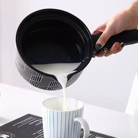 Ensemble de casseroles en céramique à motif géométrique noir et blanc, marmite et casserole avec couvercle, pot émaillé antiadhésif pour la maison