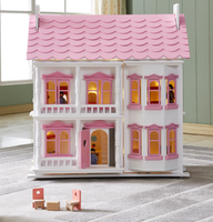 Maison de poupée en bois maison de jouets éducatifs pour enfants avec accessoires meubles pour tout-petits et décoration intérieure