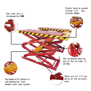 Elevador de Tijera Hidráulico de Doble Cilindro JINGLI JL300D de Dos Postes, 4000 kg de Capacidad de Elevación, para Montaje en Suelo, Marca Shandong - Product Image 2